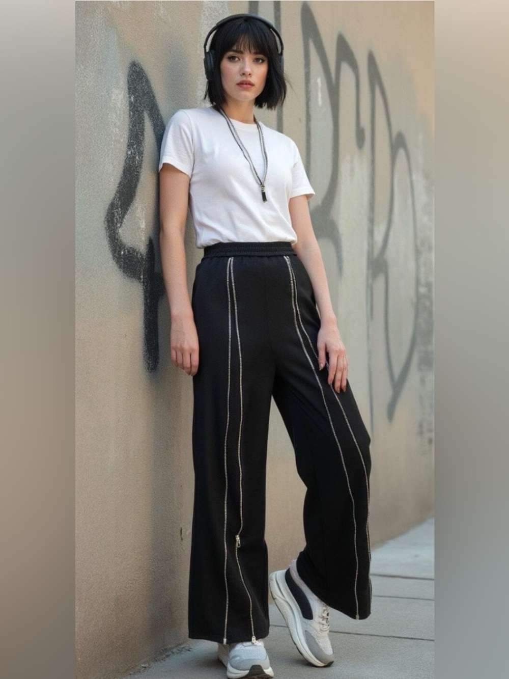 Kate Hewko Black Front Zip Trouser Size M NWT